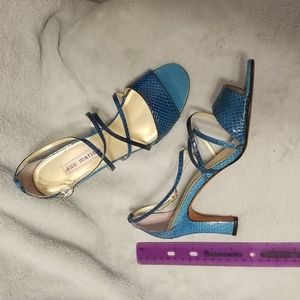 Turquoise snake skin pumps - Ann Marino